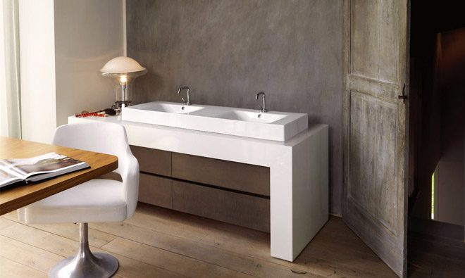 Lavabo doble minimalista