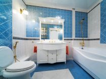 Baño natural en tonos azules